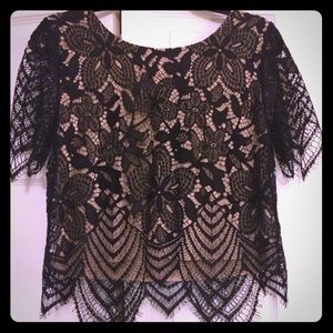 Express lace top with nude lining